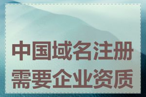 中国域名注册需要企业资质吗