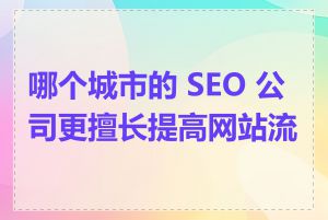 哪个城市的 SEO 公司更擅长提高网站流量