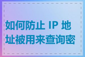 如何防止 IP 地址被用来查询密码