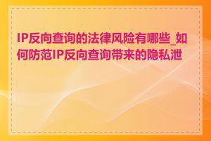 IP反向查询的法律风险有哪些_如何防范IP反向查询带来的隐私泄露