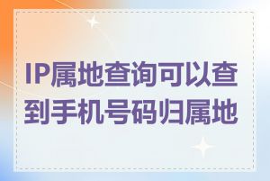 IP属地查询可以查到手机号码归属地吗