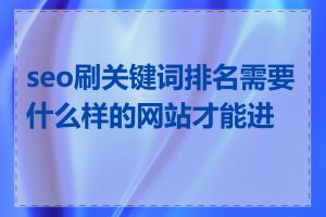 seo刷关键词排名需要什么样的网站才能进行