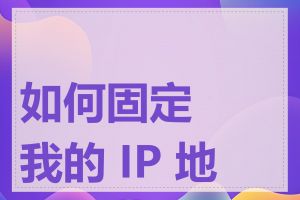 如何固定我的 IP 地址