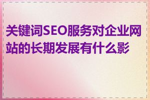 关键词SEO服务对企业网站的长期发展有什么影响