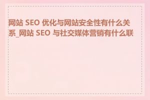 网站 SEO 优化与网站安全性有什么关系_网站 SEO 与社交媒体营销有什么联系