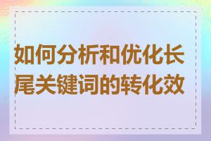 如何分析和优化长尾关键词的转化效果