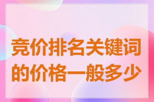 竞价排名关键词的价格一般多少钱