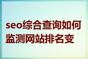 seo综合查询如何监测网站排名变化