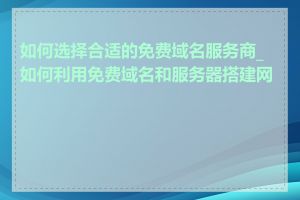 如何选择合适的免费域名服务商_如何利用免费域名和服务器搭建网站