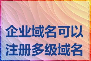 企业域名可以注册多级域名吗