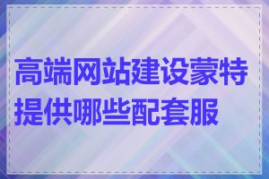 高端网站建设蒙特提供哪些配套服务