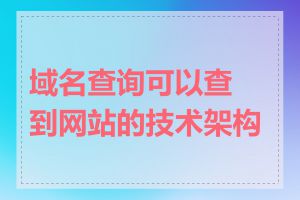 域名查询可以查到网站的技术架构吗