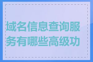 域名信息查询服务有哪些高级功能