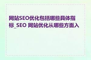 网站SEO优化包括哪些具体指标_SEO 网站优化从哪些方面入手