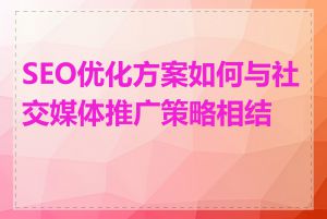 SEO优化方案如何与社交媒体推广策略相结合