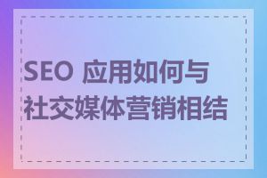 SEO 应用如何与社交媒体营销相结合