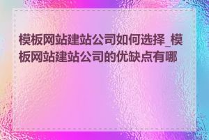 模板网站建站公司如何选择_模板网站建站公司的优缺点有哪些