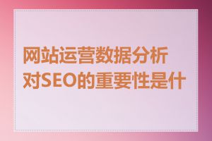 网站运营数据分析对SEO的重要性是什么