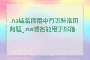 .na域名使用中有哪些常见问题_.na域名能用于邮箱吗