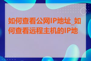 如何查看公网IP地址_如何查看远程主机的IP地址