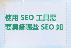 使用 SEO 工具需要具备哪些 SEO 知识