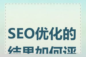 SEO优化的结果如何评估