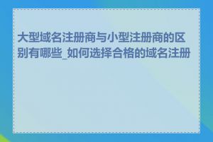 大型域名注册商与小型注册商的区别有哪些_如何选择合格的域名注册商