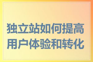 独立站如何提高用户体验和转化率