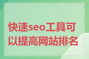 快速seo工具可以提高网站排名吗