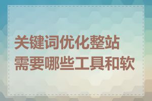 关键词优化整站需要哪些工具和软件