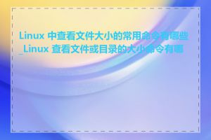 Linux 中查看文件大小的常用命令有哪些_Linux 查看文件或目录的大小命令有哪些