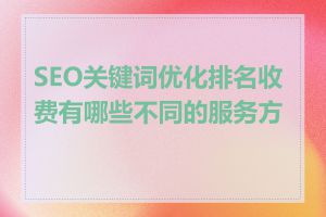 SEO关键词优化排名收费有哪些不同的服务方案