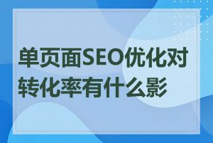 单页面SEO优化对转化率有什么影响