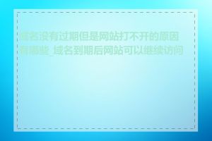 域名没有过期但是网站打不开的原因有哪些_域名到期后网站可以继续访问吗