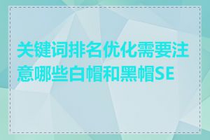 关键词排名优化需要注意哪些白帽和黑帽SEO