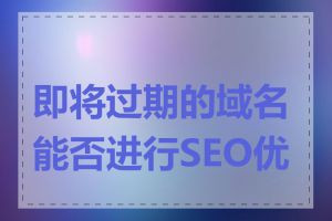 即将过期的域名能否进行SEO优化