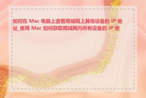 如何在 Mac 电脑上查看局域网上其他设备的 IP 地址_使用 Mac 如何获取局域网内所有设备的 IP 地址