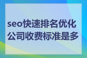 seo快速排名优化公司收费标准是多少