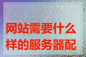 网站需要什么样的服务器配置