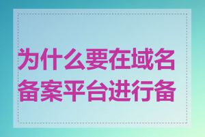 为什么要在域名备案平台进行备案