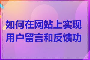 如何在网站上实现用户留言和反馈功能