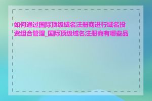 如何通过国际顶级域名注册商进行域名投资组合管理_国际顶级域名注册商有哪些品牌