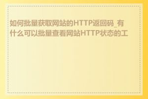 如何批量获取网站的HTTP返回码_有什么可以批量查看网站HTTP状态的工具