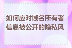 如何应对域名所有者信息被公开的隐私风险