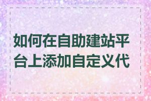 如何在自助建站平台上添加自定义代码