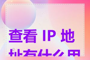 查看 IP 地址有什么用途