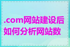 .com网站建设后如何分析网站数据