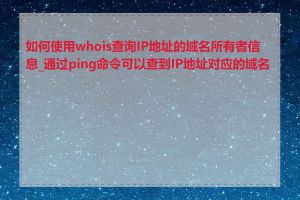 如何使用whois查询IP地址的域名所有者信息_通过ping命令可以查到IP地址对应的域名吗