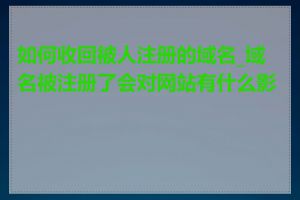 如何收回被人注册的域名_域名被注册了会对网站有什么影响