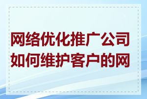 网络优化推广公司如何维护客户的网站